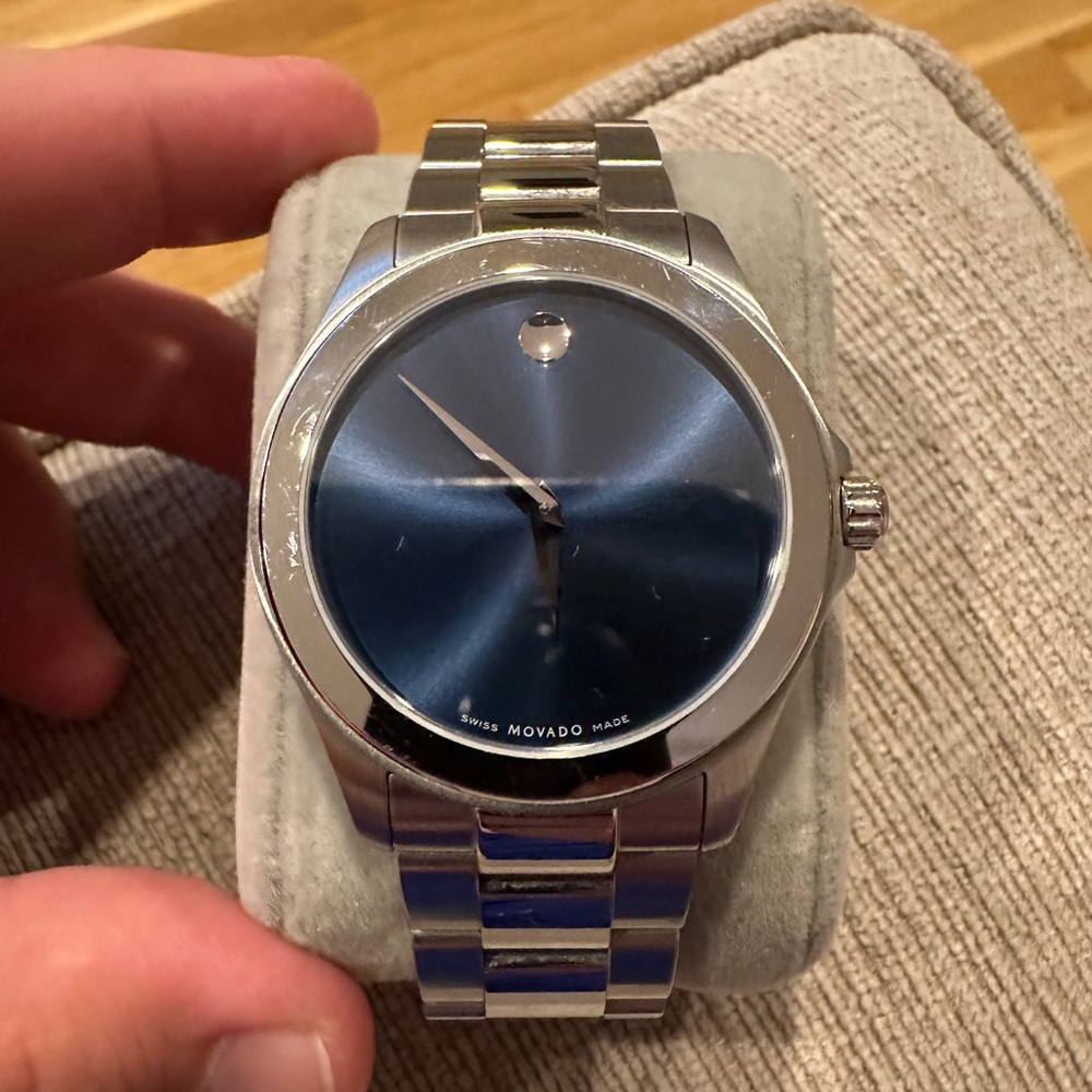 Movado Blue Face Watch